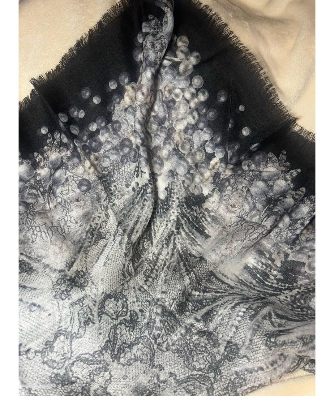 ELIE SAAB Антрацитовый кашемировый платок, фото 4