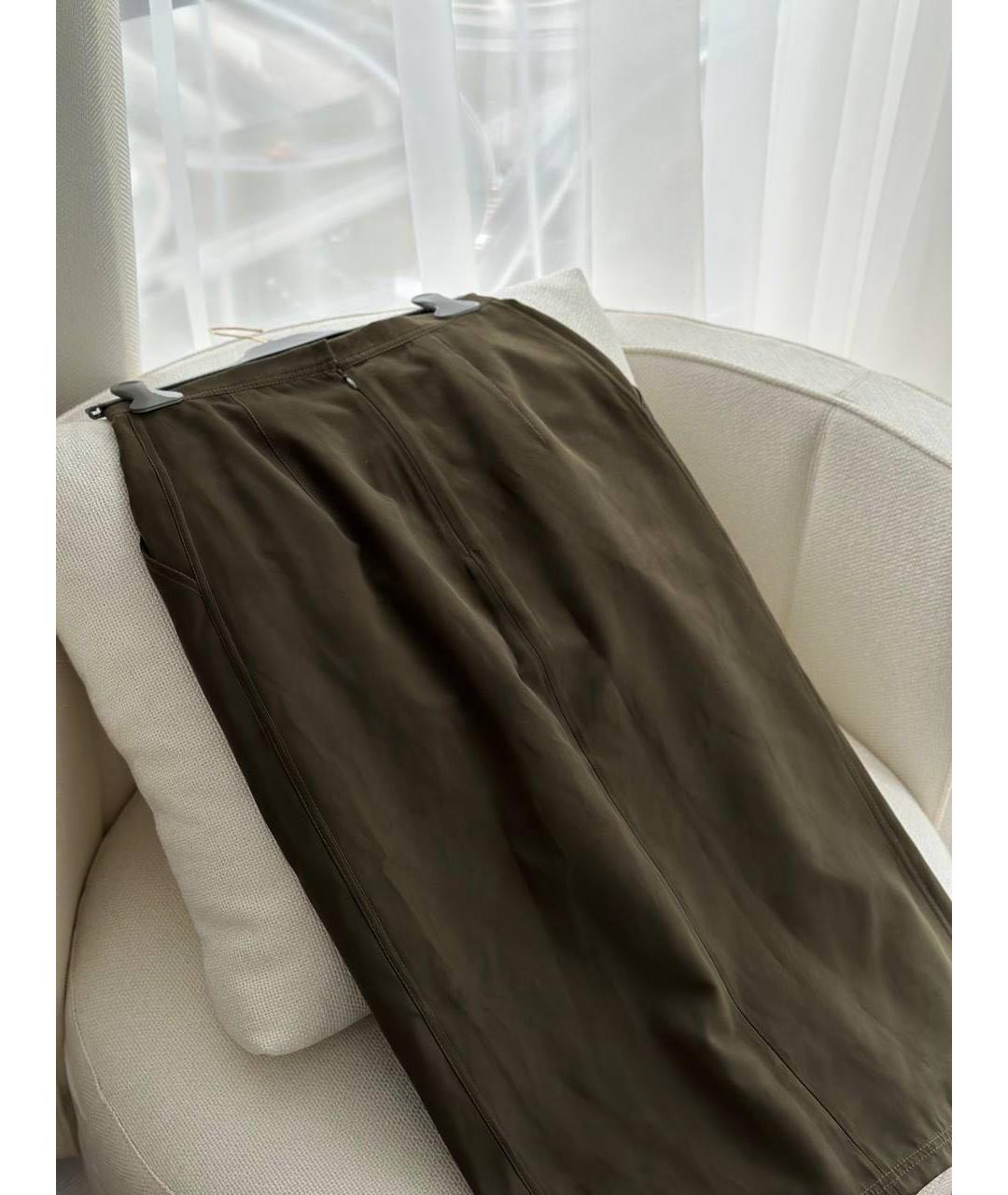 J.KIM Хаки полиэстеровая юбка миди, фото 4