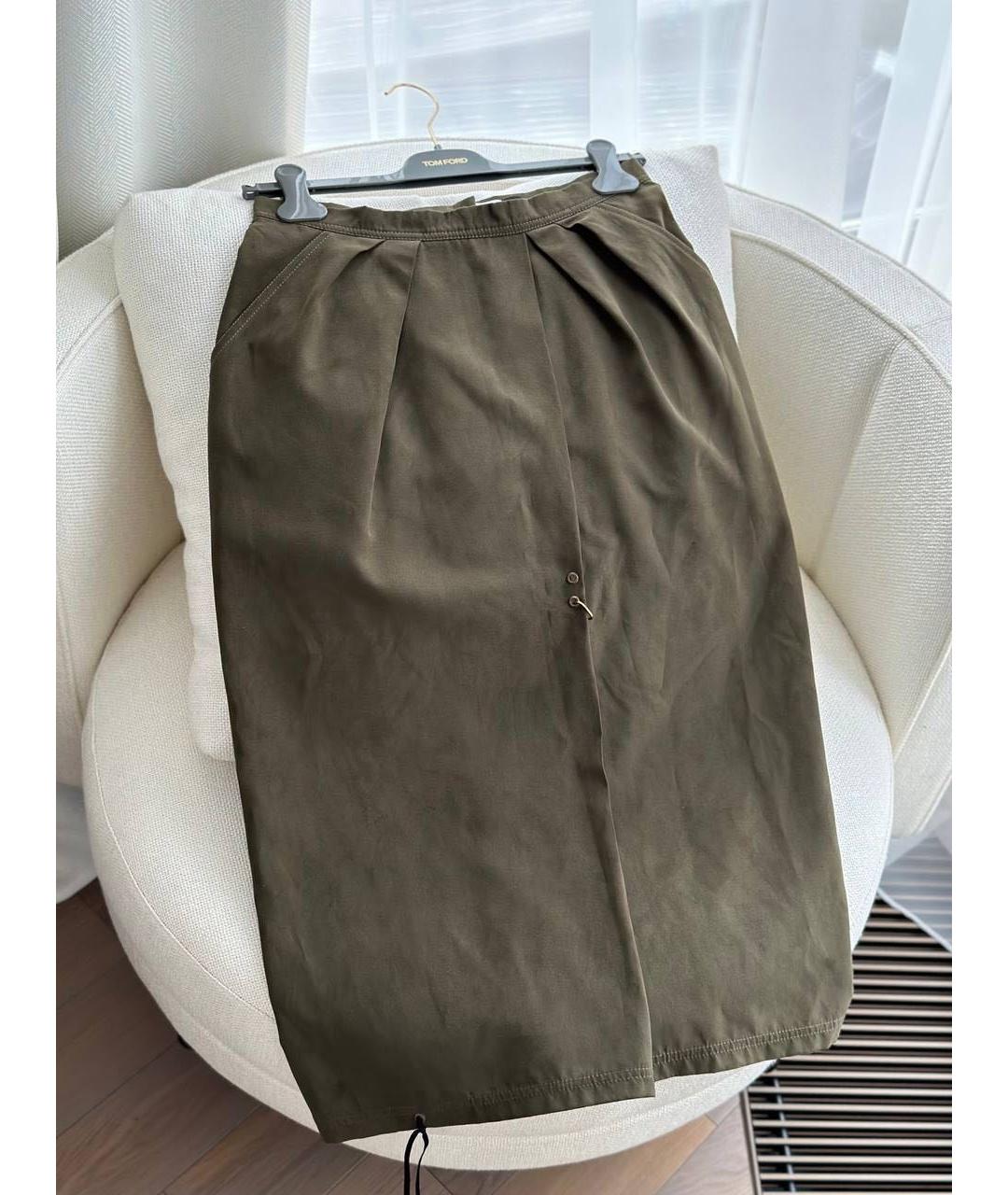 J.KIM Хаки полиэстеровая юбка миди, фото 7