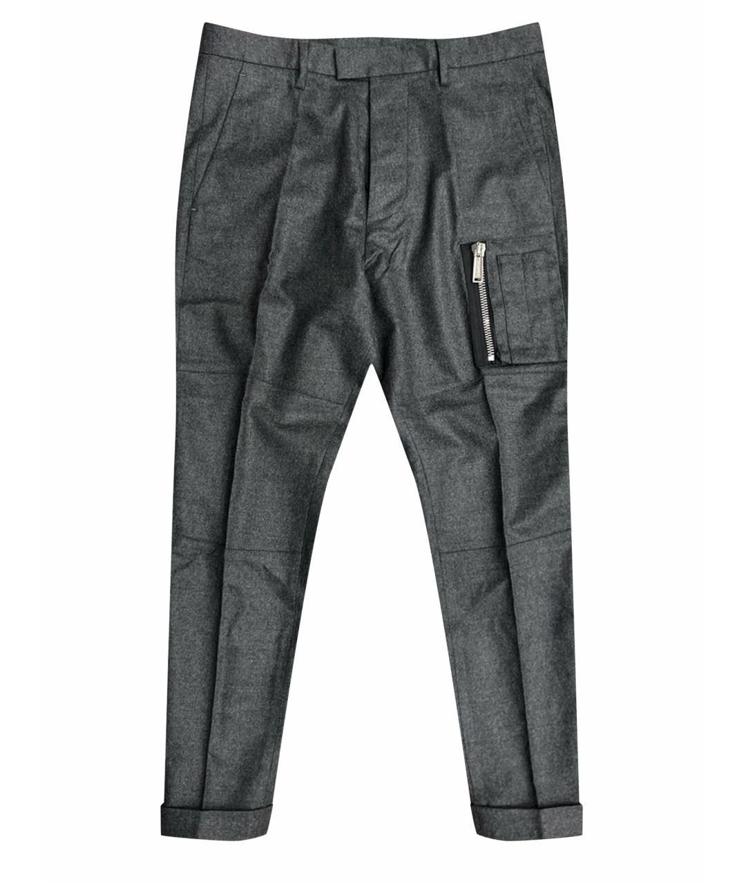 DSQUARED2 Серые шерстяные повседневные брюки, фото 1
