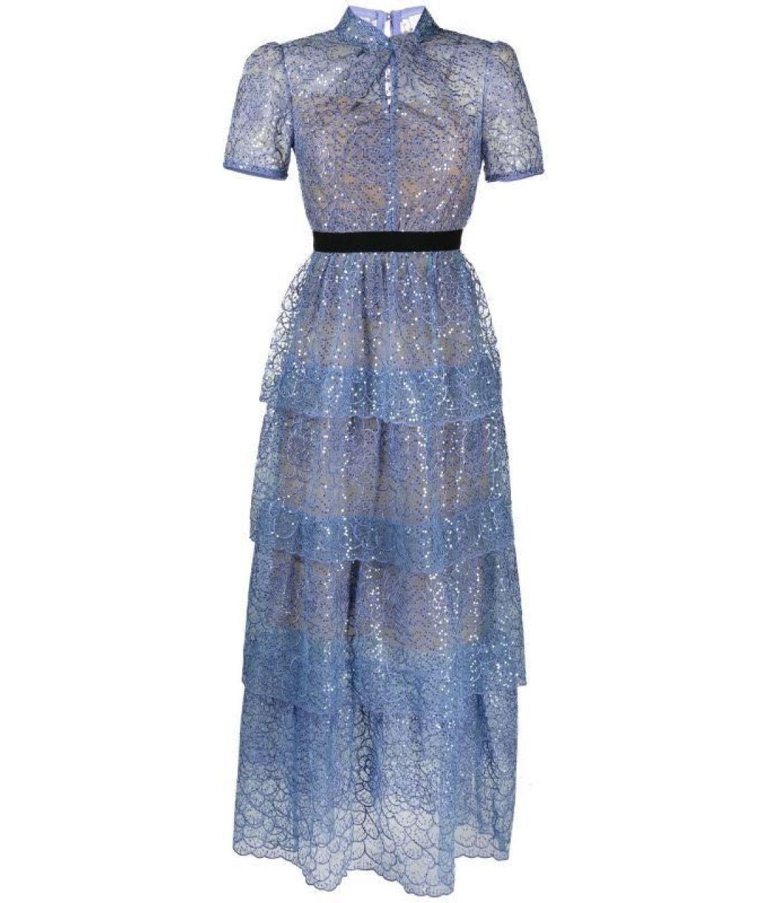 SELF-PORTRAIT Синее полиэстеровое вечернее платье, фото 8