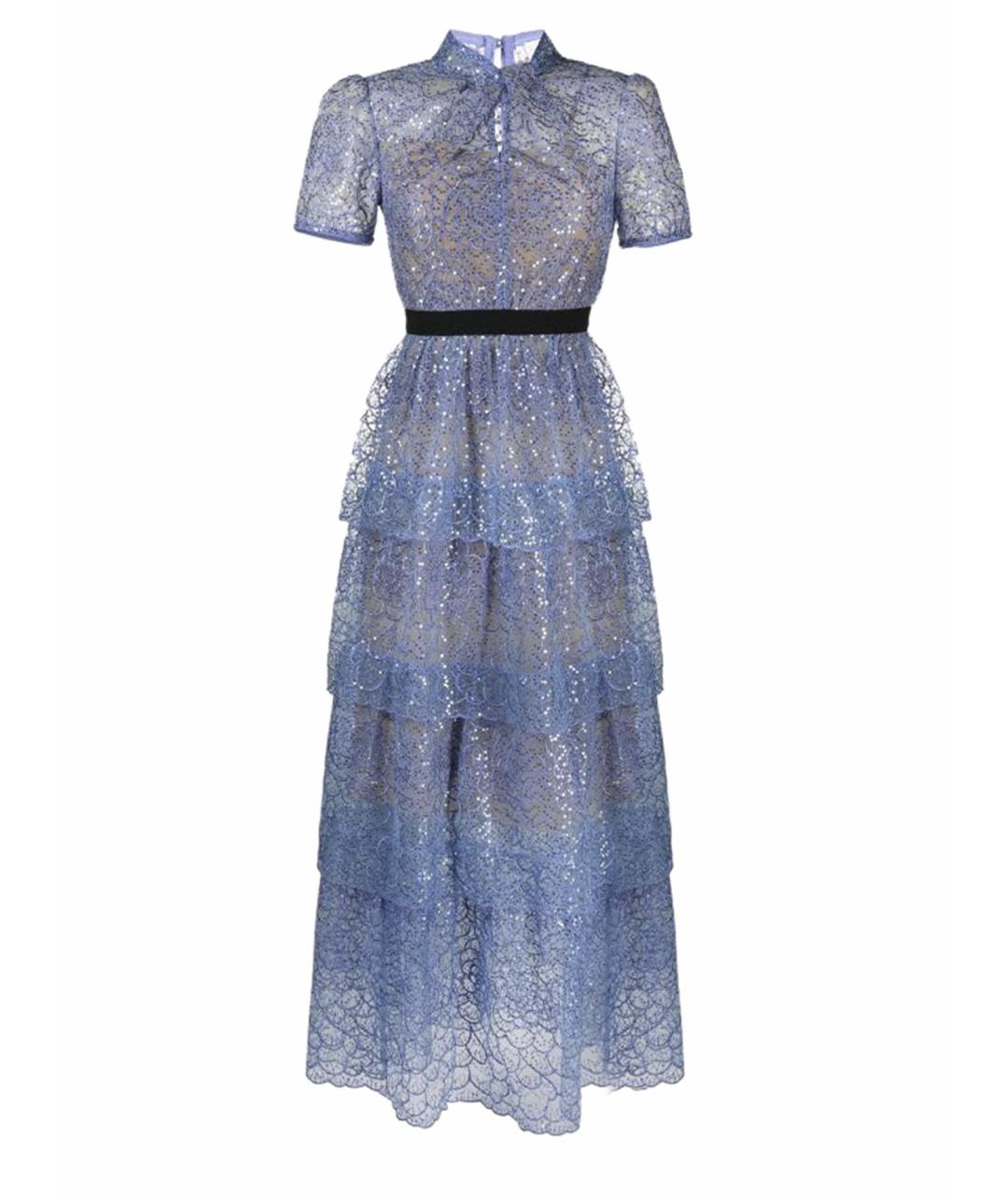 SELF-PORTRAIT Синее полиэстеровое вечернее платье, фото 1