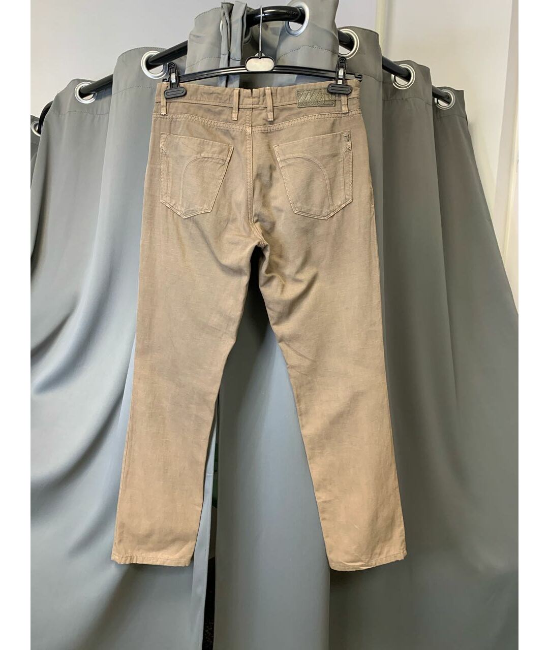 TRUSSARDI Бежевые хлопковые прямые джинсы, фото 7
