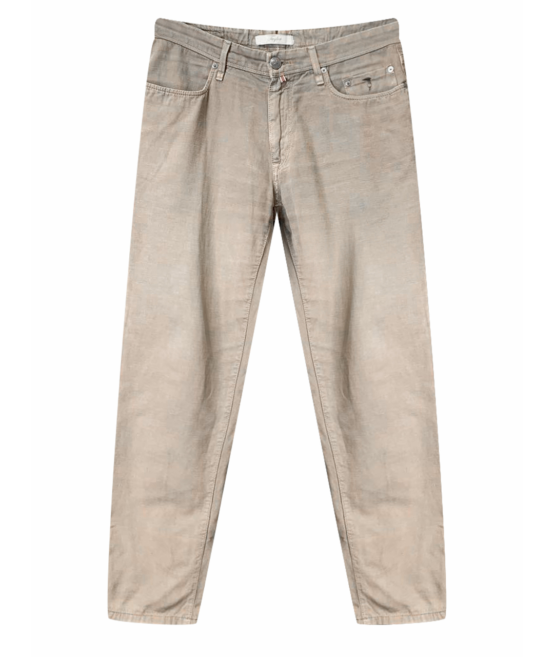 TRUSSARDI Бежевые хлопковые прямые джинсы, фото 1