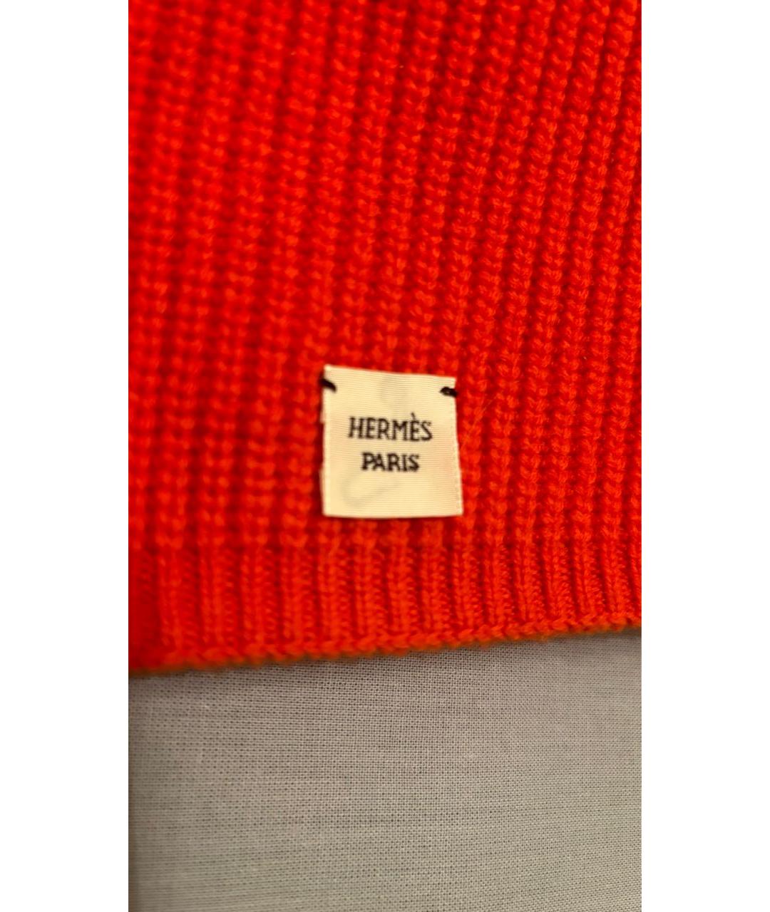 HERMES Оранжевая шерстяная шапка, фото 3
