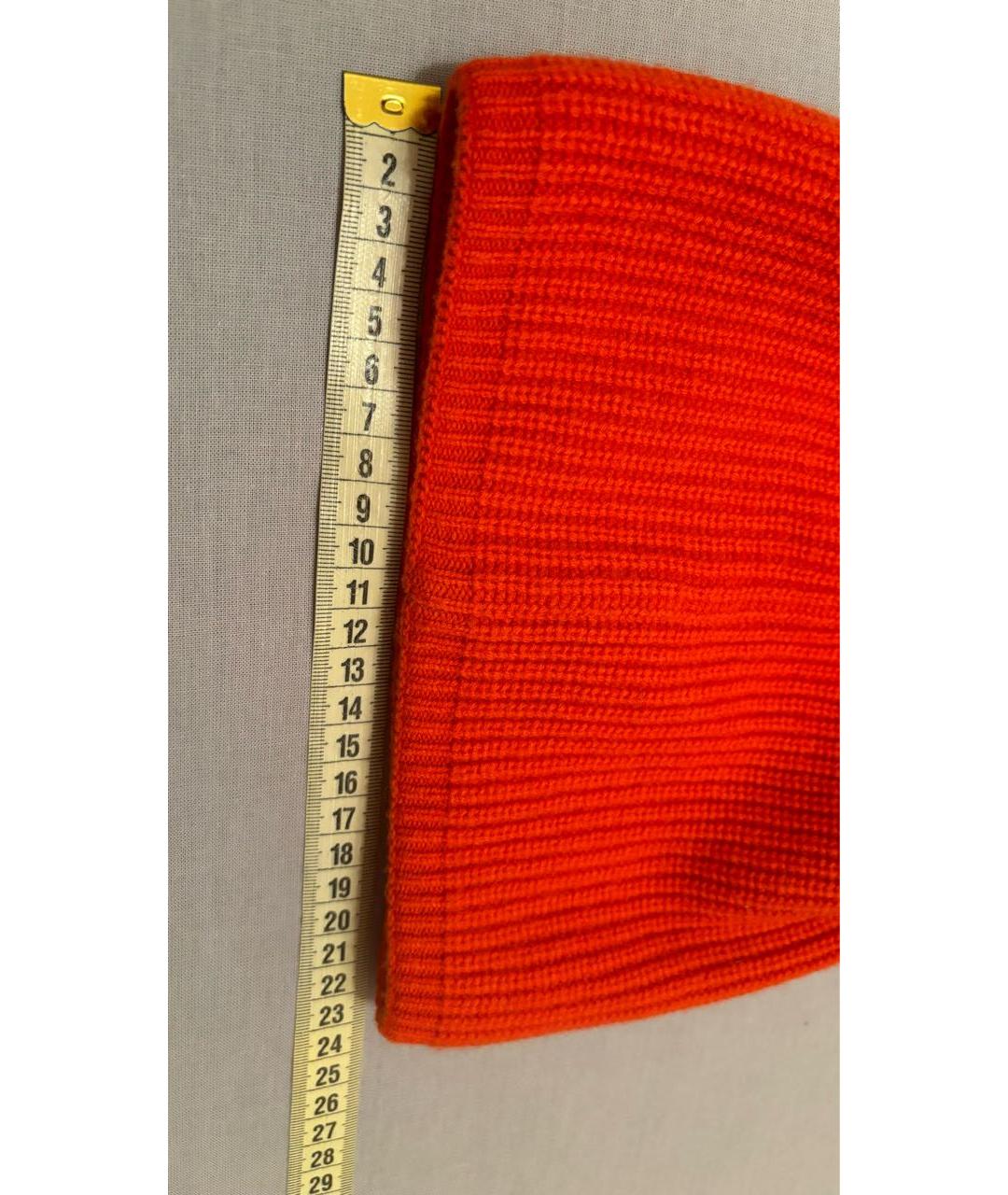 HERMES Оранжевая шерстяная шапка, фото 7