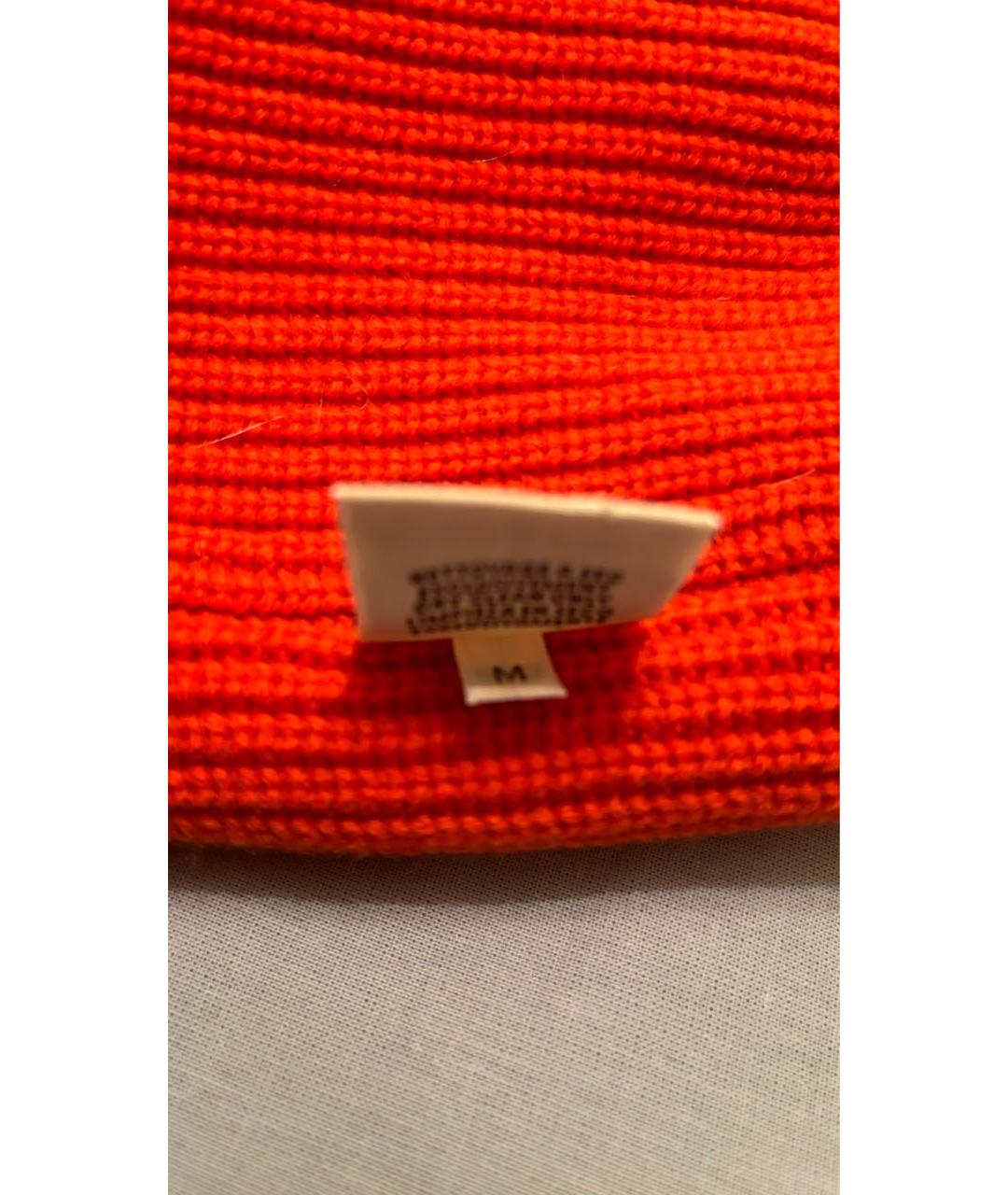 HERMES Оранжевая шерстяная шапка, фото 5