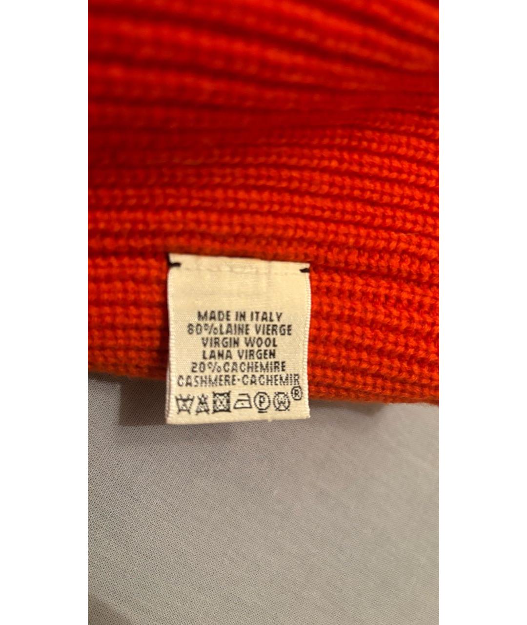 HERMES Оранжевая шерстяная шапка, фото 4