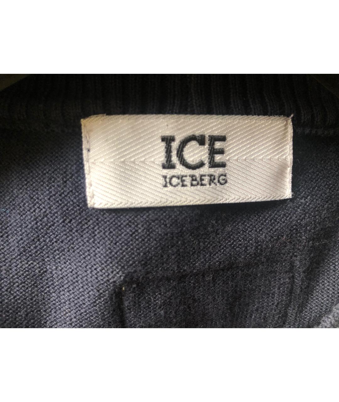 ICEBERG Темно-синий хлопковый джемпер / свитер, фото 6