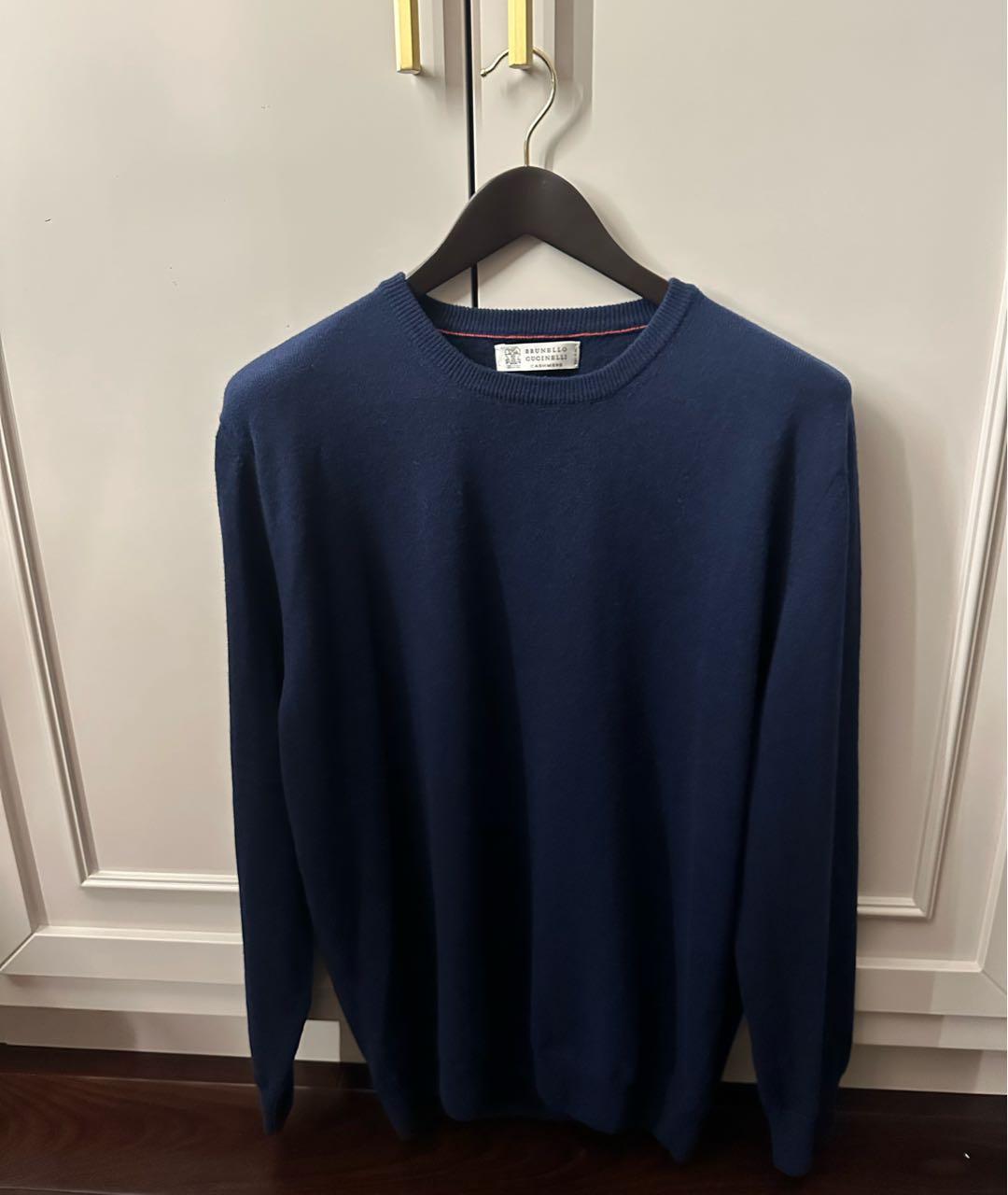 BRUNELLO CUCINELLI Темно-синий кашемировый джемпер / свитер, фото 7