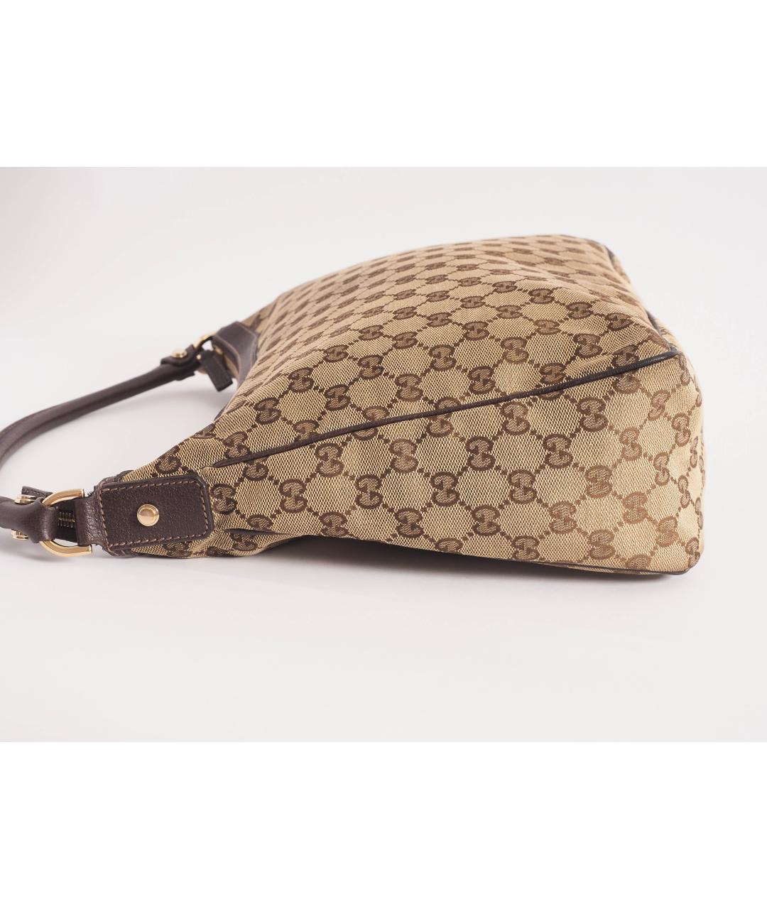 GUCCI Бежевая тканевая сумка с короткими ручками, фото 8