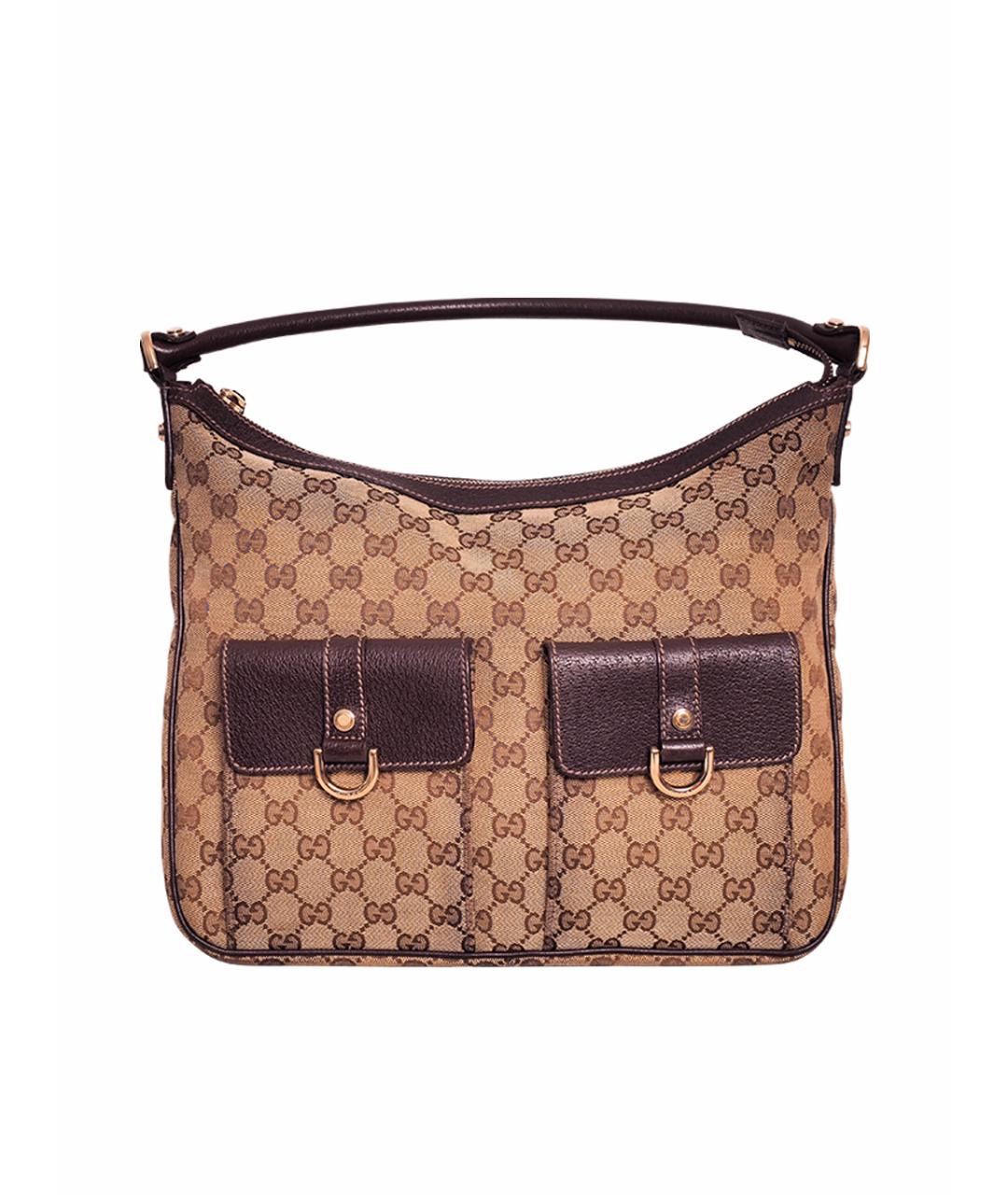 GUCCI Бежевая тканевая сумка с короткими ручками, фото 1