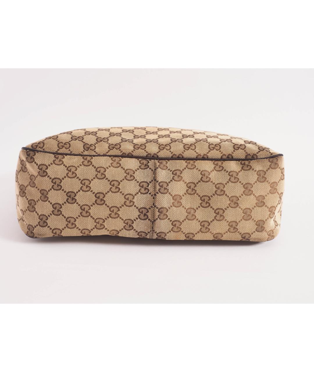 GUCCI Бежевая тканевая сумка с короткими ручками, фото 7