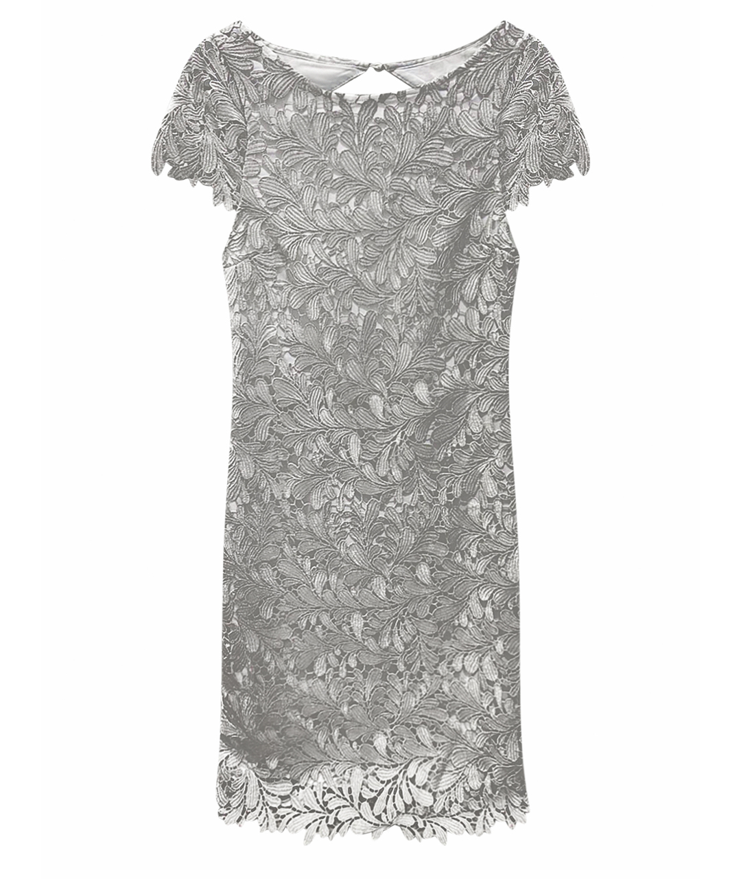 ALICE+OLIVIA Серебряное кружевное вечернее платье, фото 1