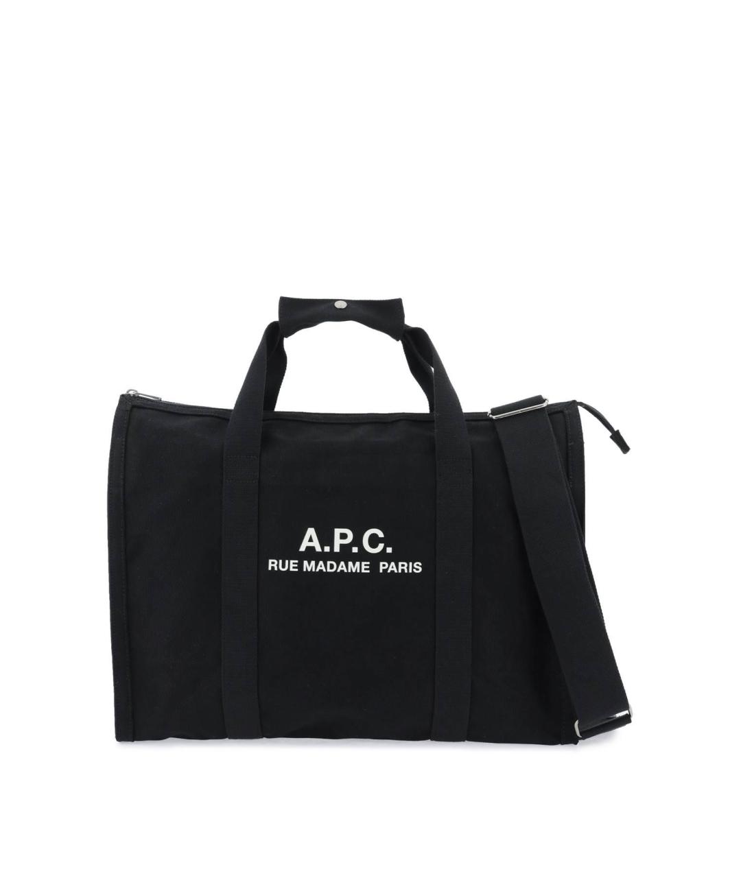 A.P.C. Черная хлопковая сумка тоут, фото 2
