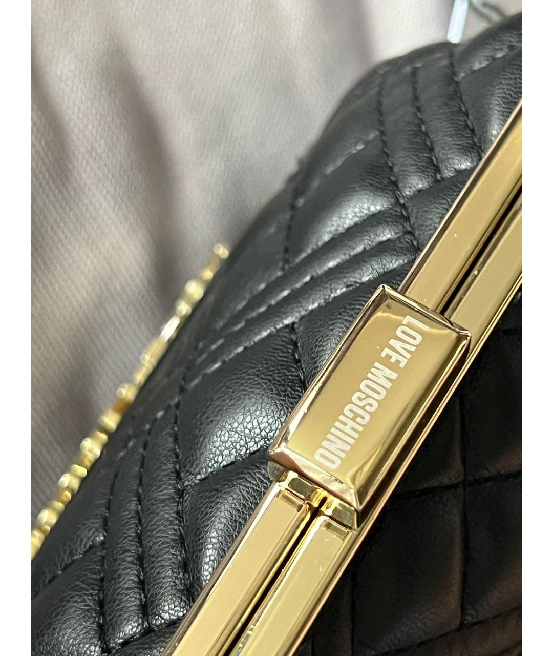 LOVE MOSCHINO Черная сумка с короткими ручками из искусственной кожи, фото 5