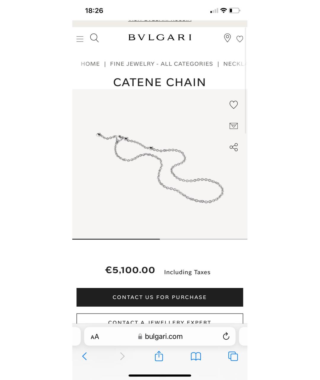 BVLGARI Белое колье из белого золота, фото 5