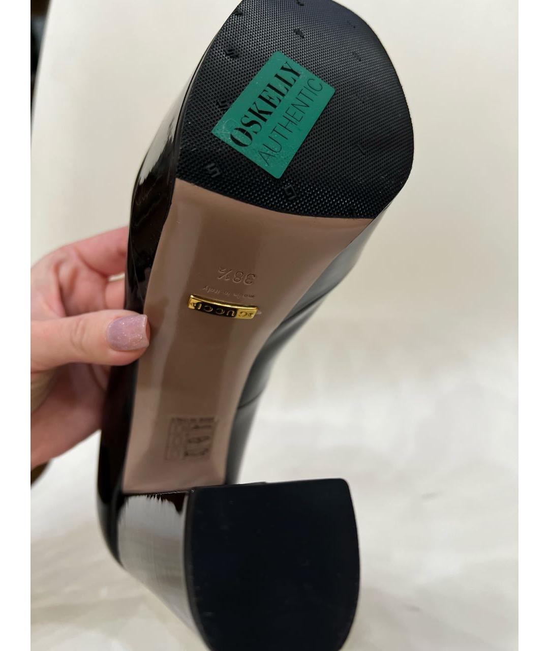 GUCCI Черные туфли из лакированной кожи, фото 4