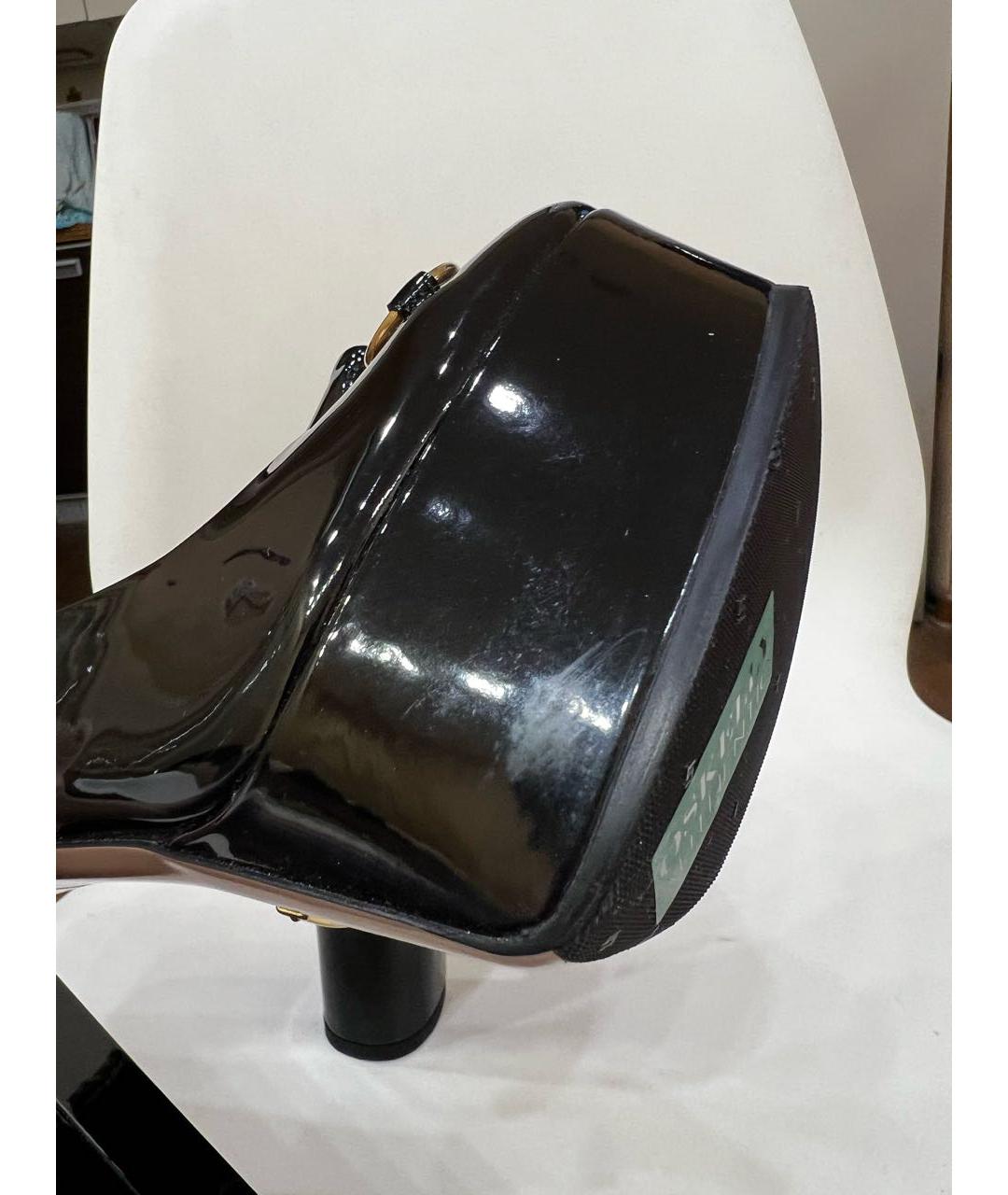 GUCCI Черные туфли из лакированной кожи, фото 5