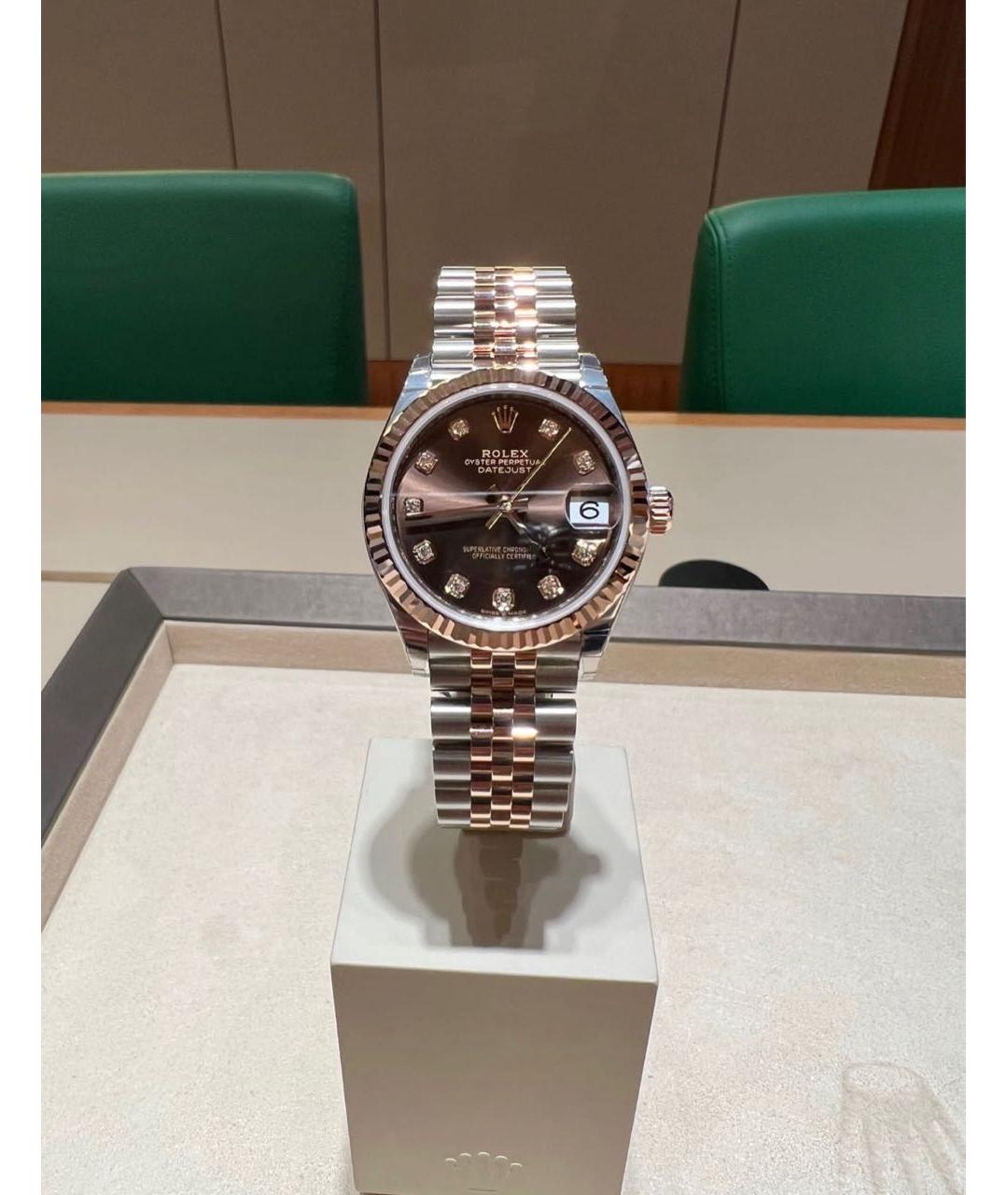 ROLEX Коричневые часы из розового золота, фото 2