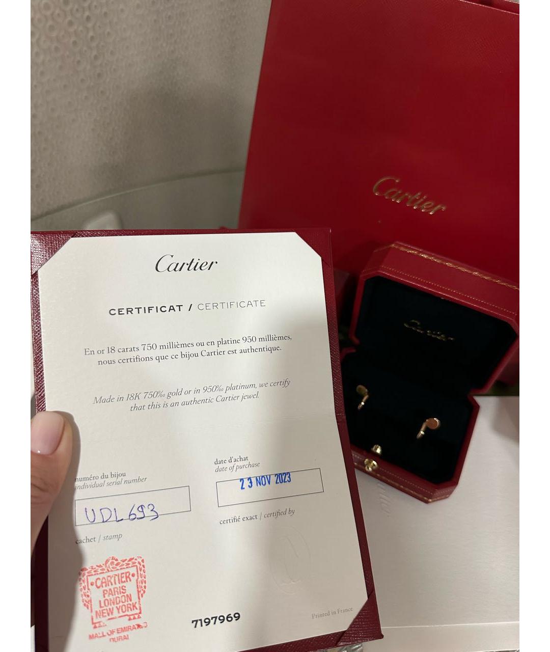 CARTIER Золотые серьги из розового золота, фото 6