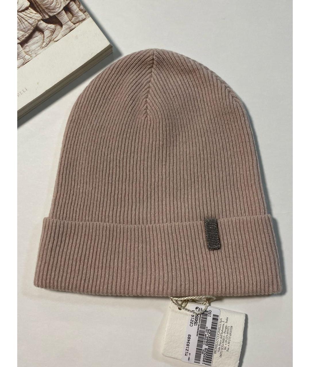 BRUNELLO CUCINELLI Розовая кашемировая шапка, фото 5