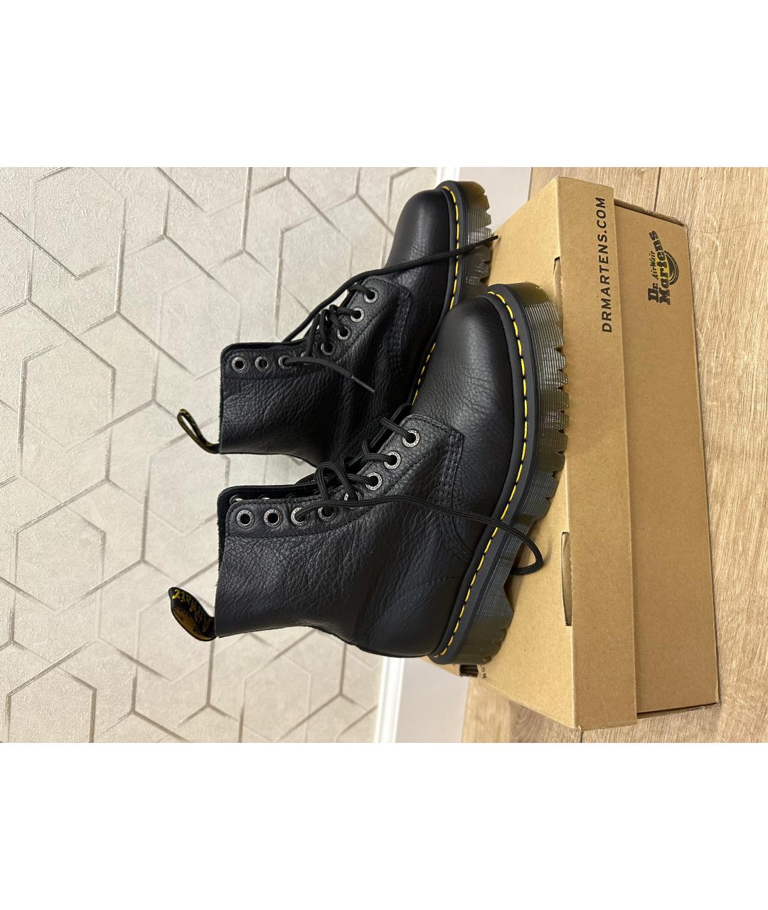 DR. MARTENS Черные кожаные ботинки, фото 5