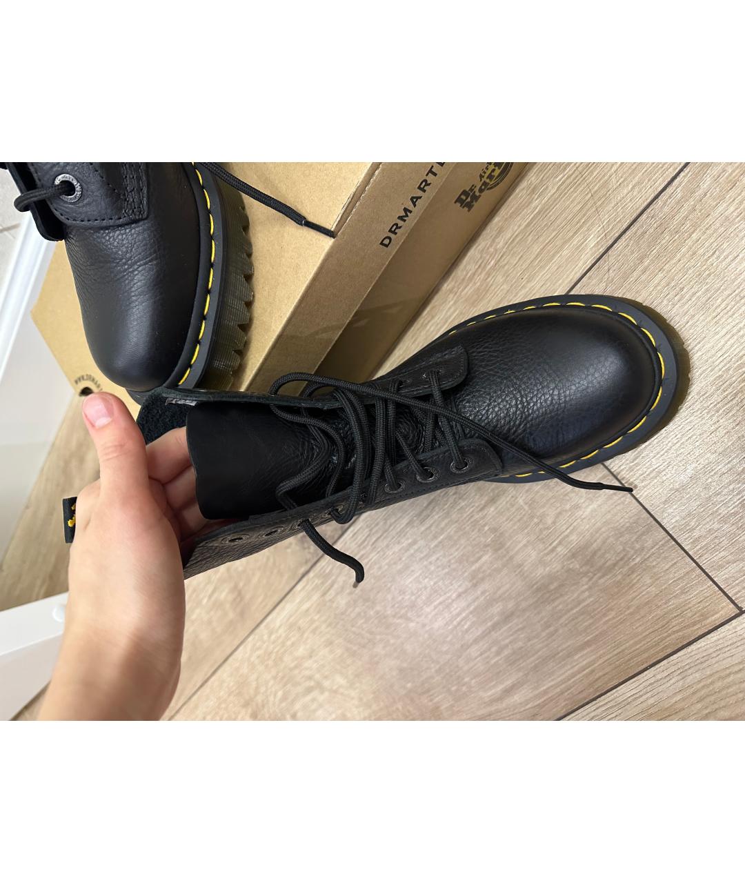DR. MARTENS Черные кожаные ботинки, фото 3