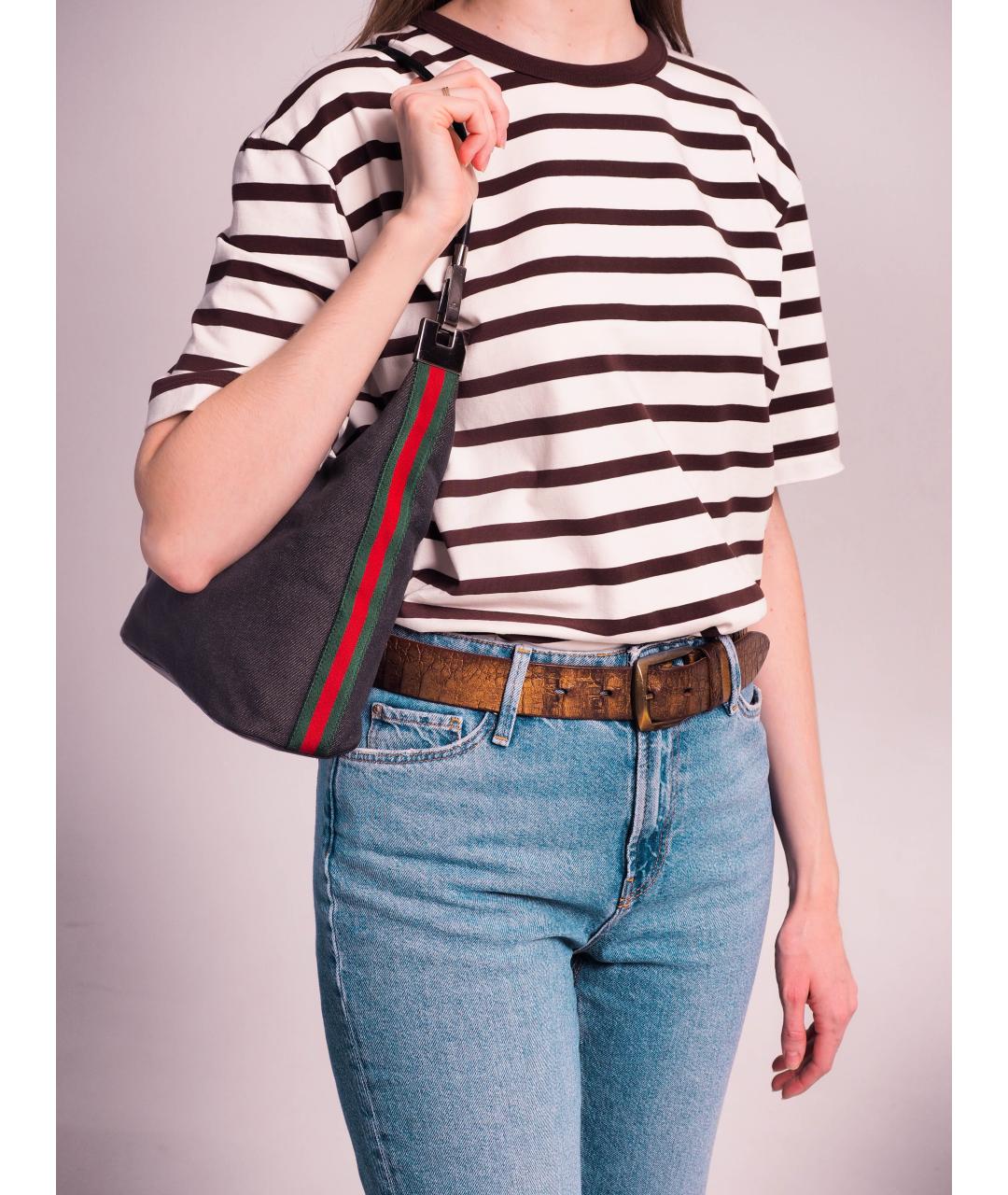 GUCCI Серая деним сумка тоут, фото 3