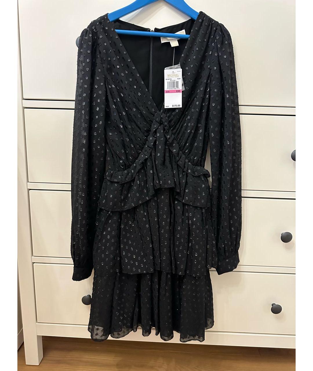 MICHAEL KORS Черное полиэстеровое коктейльное платье, фото 6