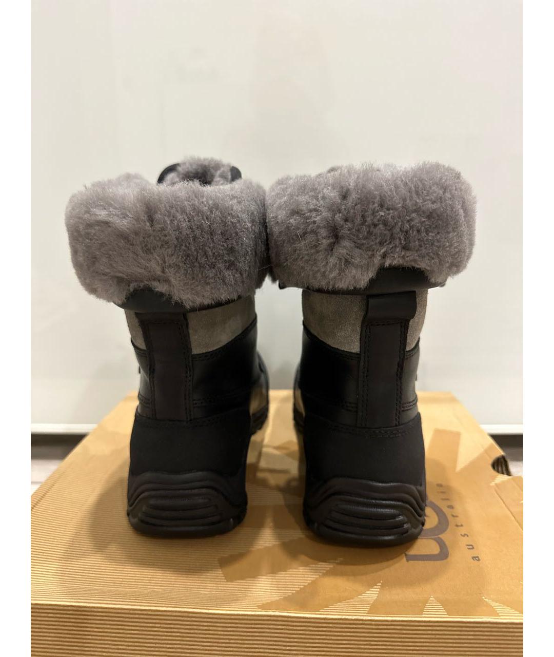 UGG AUSTRALIA Черные кожаные ботинки, фото 4