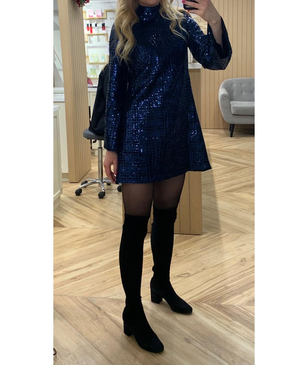 RASARIO Темно-синее полиэстеровое коктейльное платье, фото 7