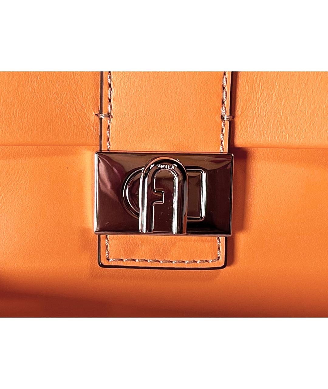 FURLA Оранжевая кожаная сумка через плечо, фото 4