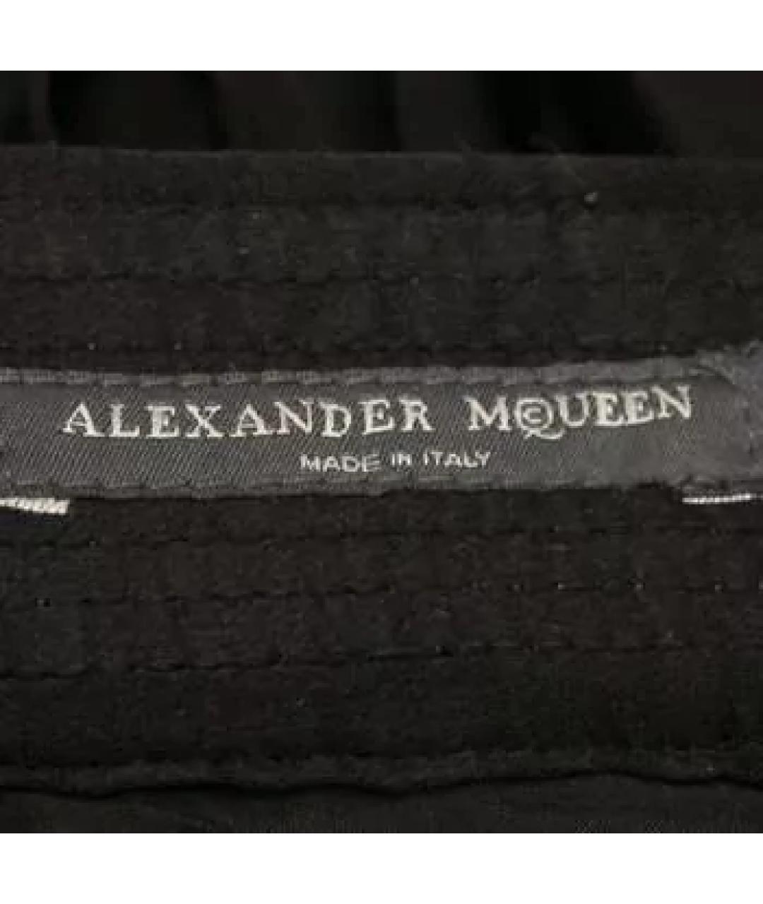 ALEXANDER MCQUEEN Черная шелковая юбка миди, фото 3