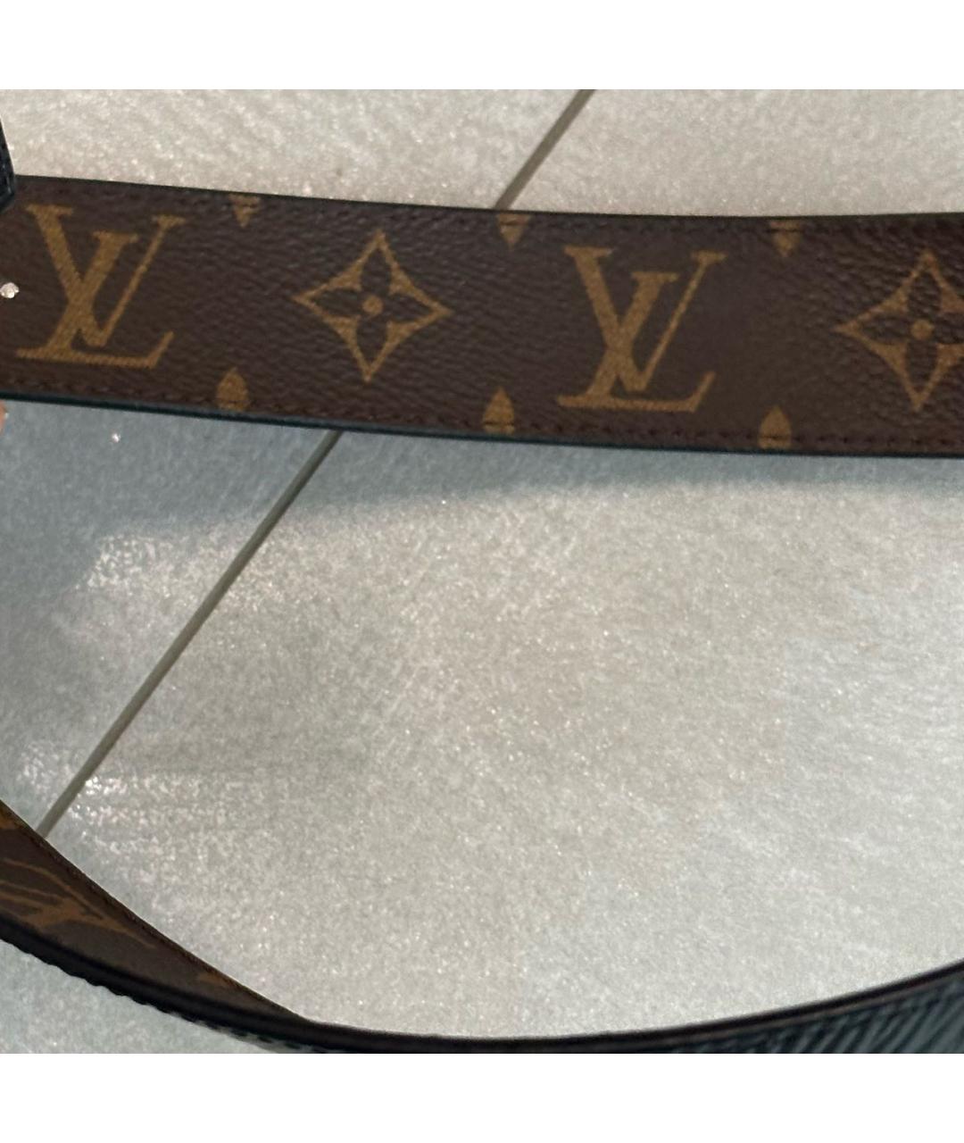 LOUIS VUITTON Черный кожаный ремень, фото 6