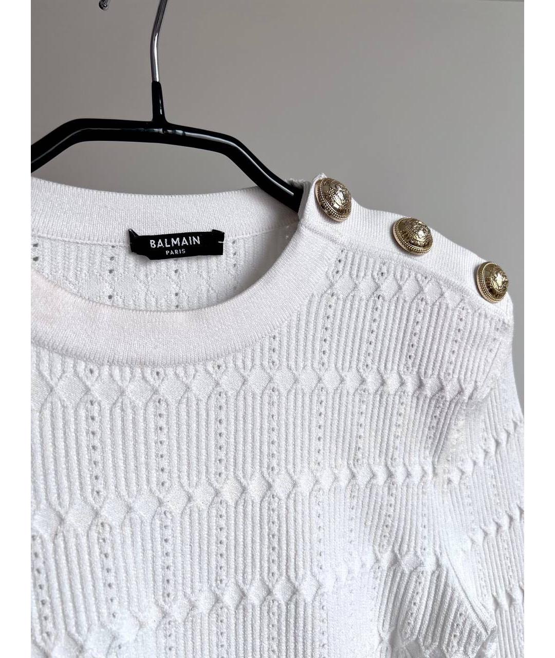 BALMAIN Белый вискозный джемпер / свитер, фото 7