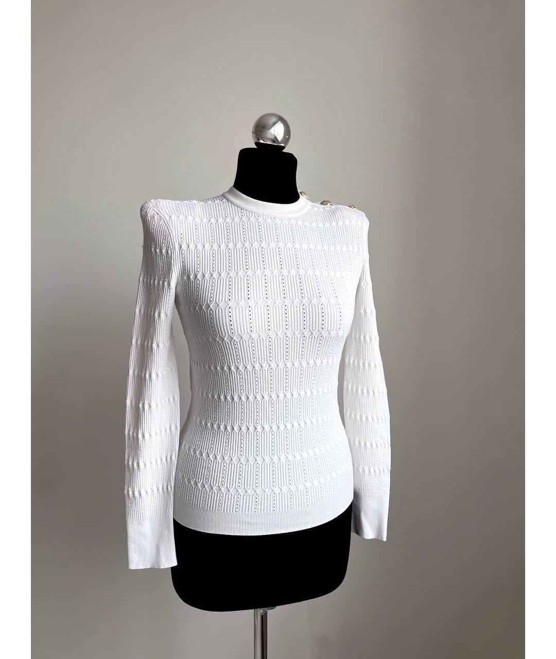 BALMAIN Белый вискозный джемпер / свитер, фото 8