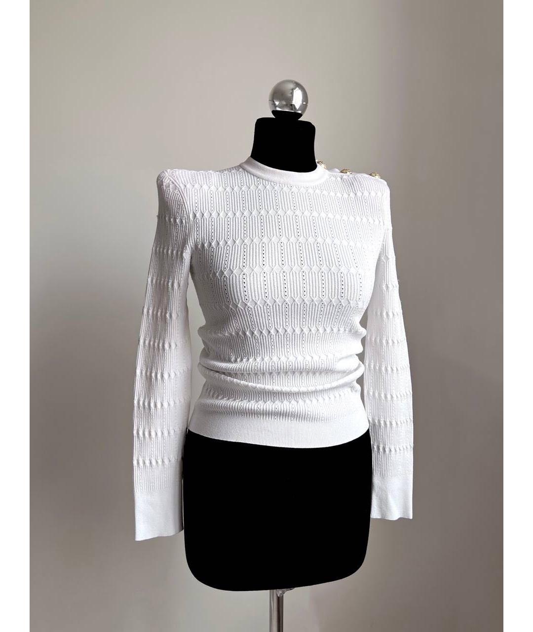 BALMAIN Белый вискозный джемпер / свитер, фото 6