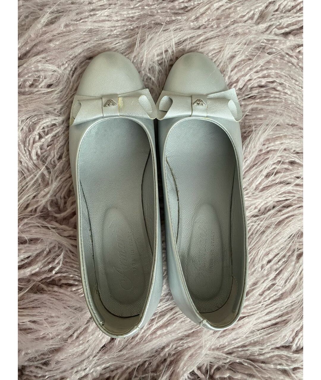 GIORGIO ARMANI Серебряные кожаные туфли, фото 3