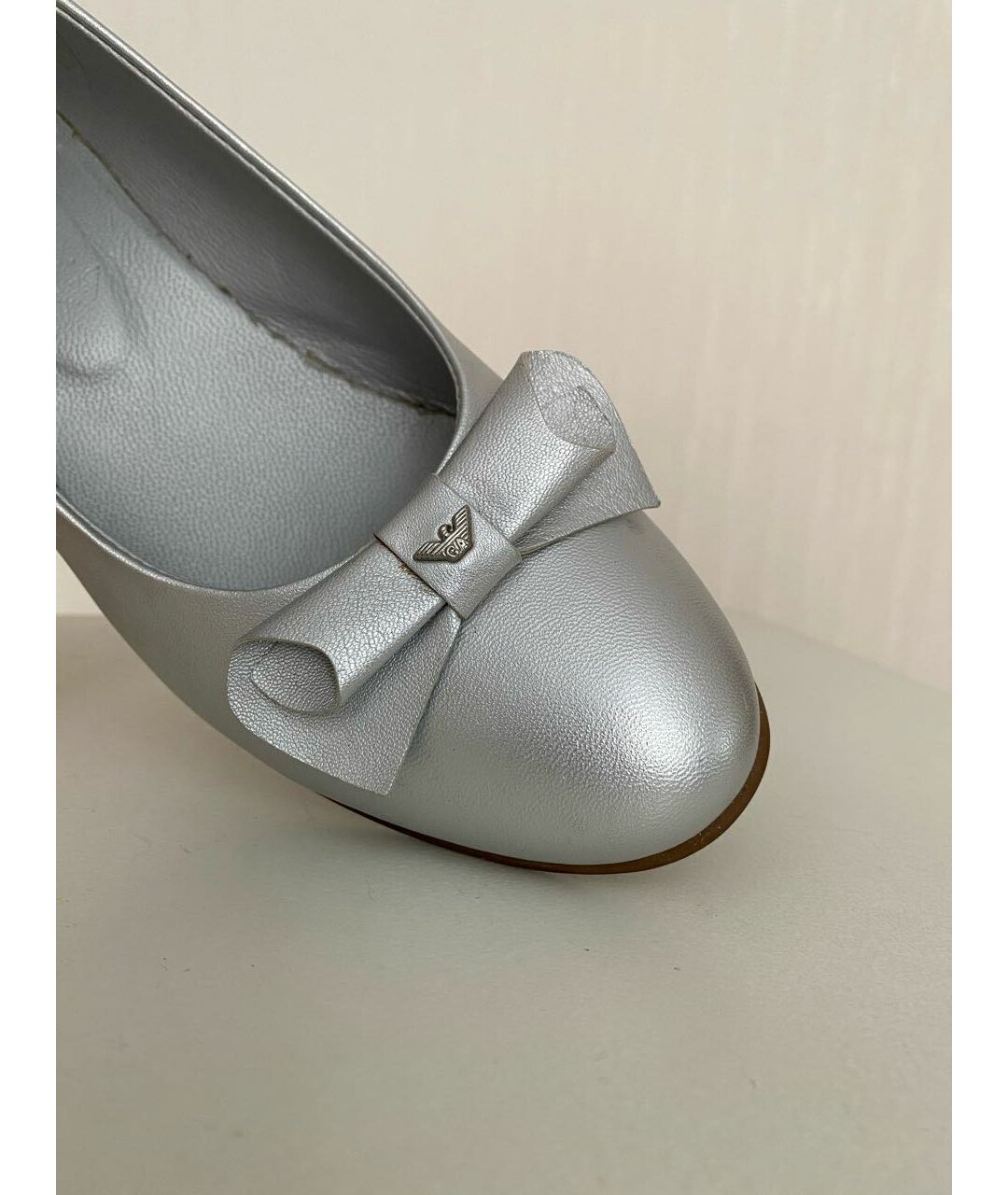 GIORGIO ARMANI Серебряные кожаные туфли, фото 6