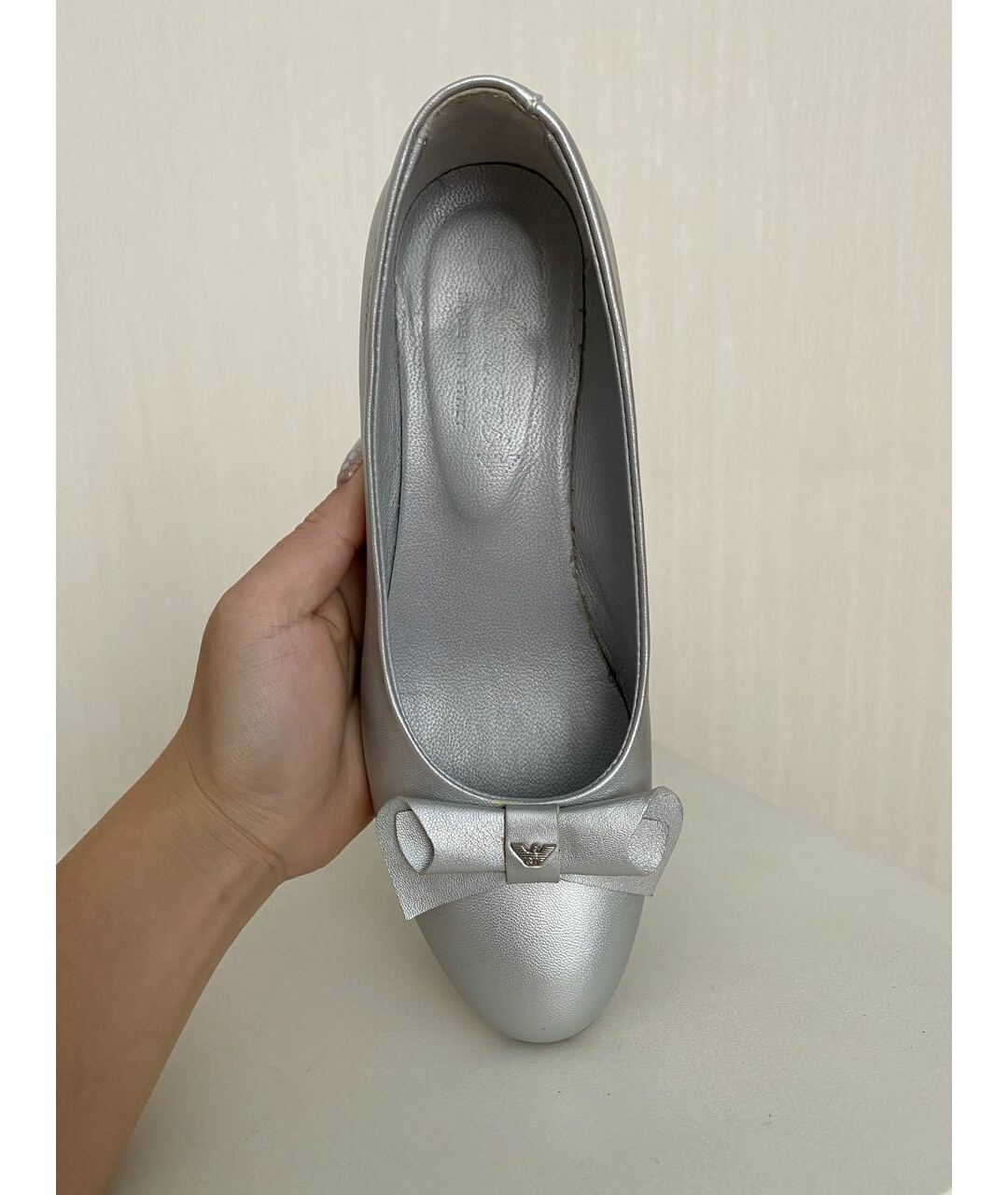 GIORGIO ARMANI Серебряные кожаные туфли, фото 5