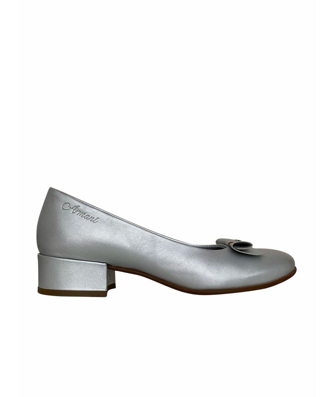 GIORGIO ARMANI Серебряные кожаные туфли, фото 1