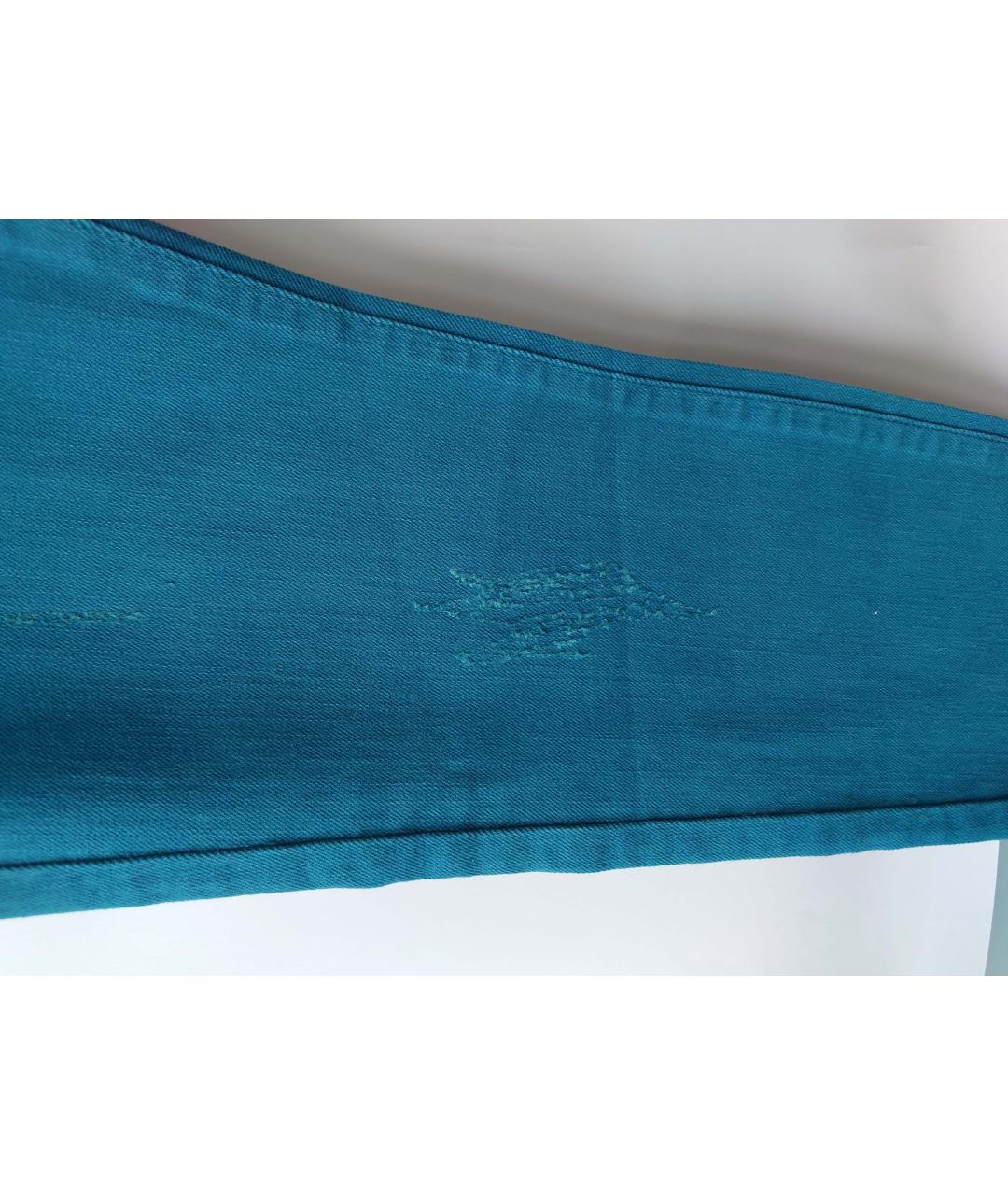 THE KOOPLES Бирюзовые хлопко-эластановые джинсы слим, фото 4