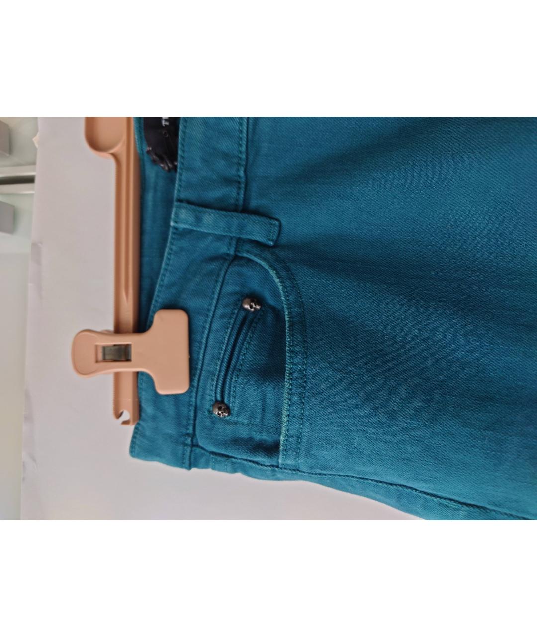 THE KOOPLES Бирюзовые хлопко-эластановые джинсы слим, фото 5