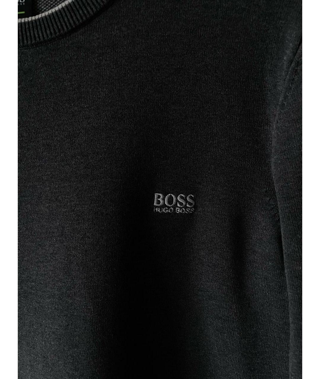 HUGO BOSS Серый хлопковый джемпер / свитер, фото 4