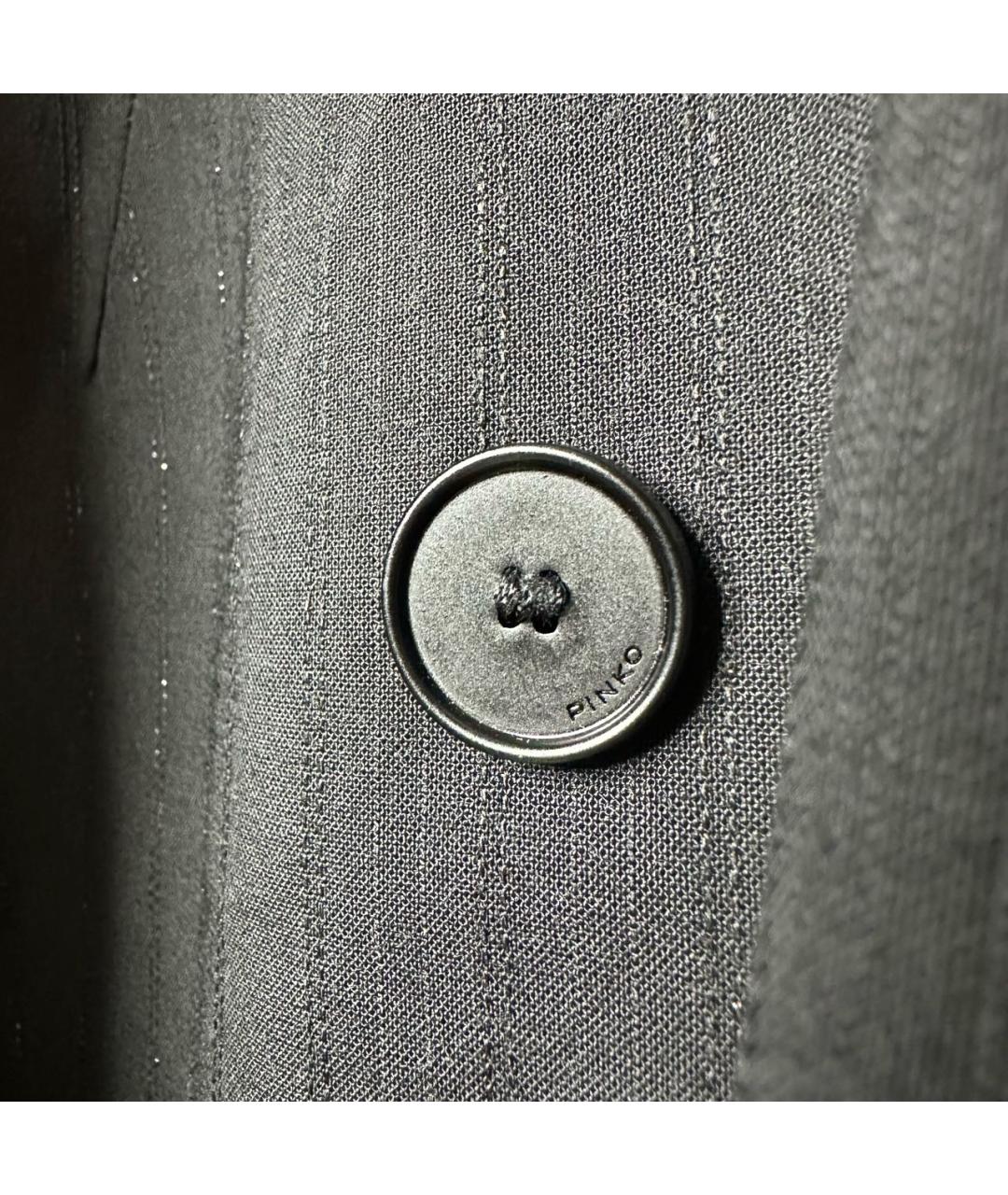 PINKO Черный полиуретановый жакет/пиджак, фото 4