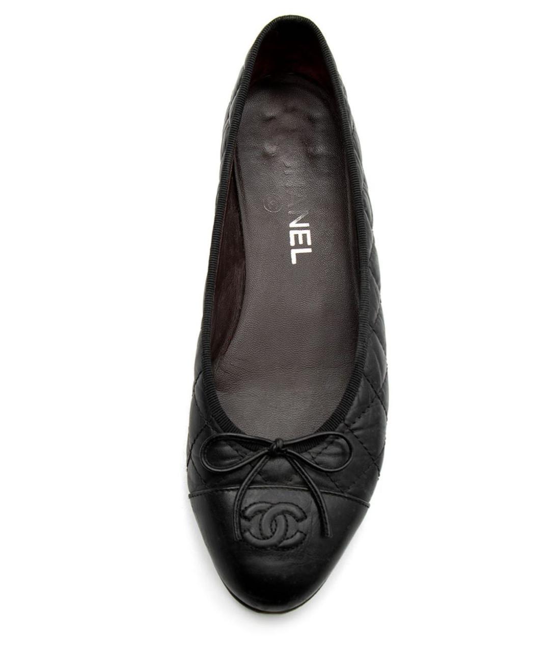CHANEL Черные кожаные балетки, фото 4