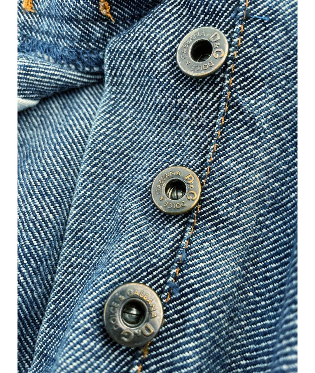 DOLCE&GABBANA Синие хлопковые прямые джинсы, фото 4