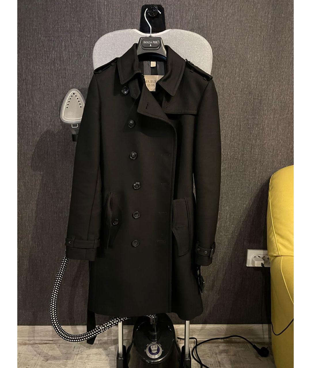 BURBERRY Черное хлопковое пальто, фото 4