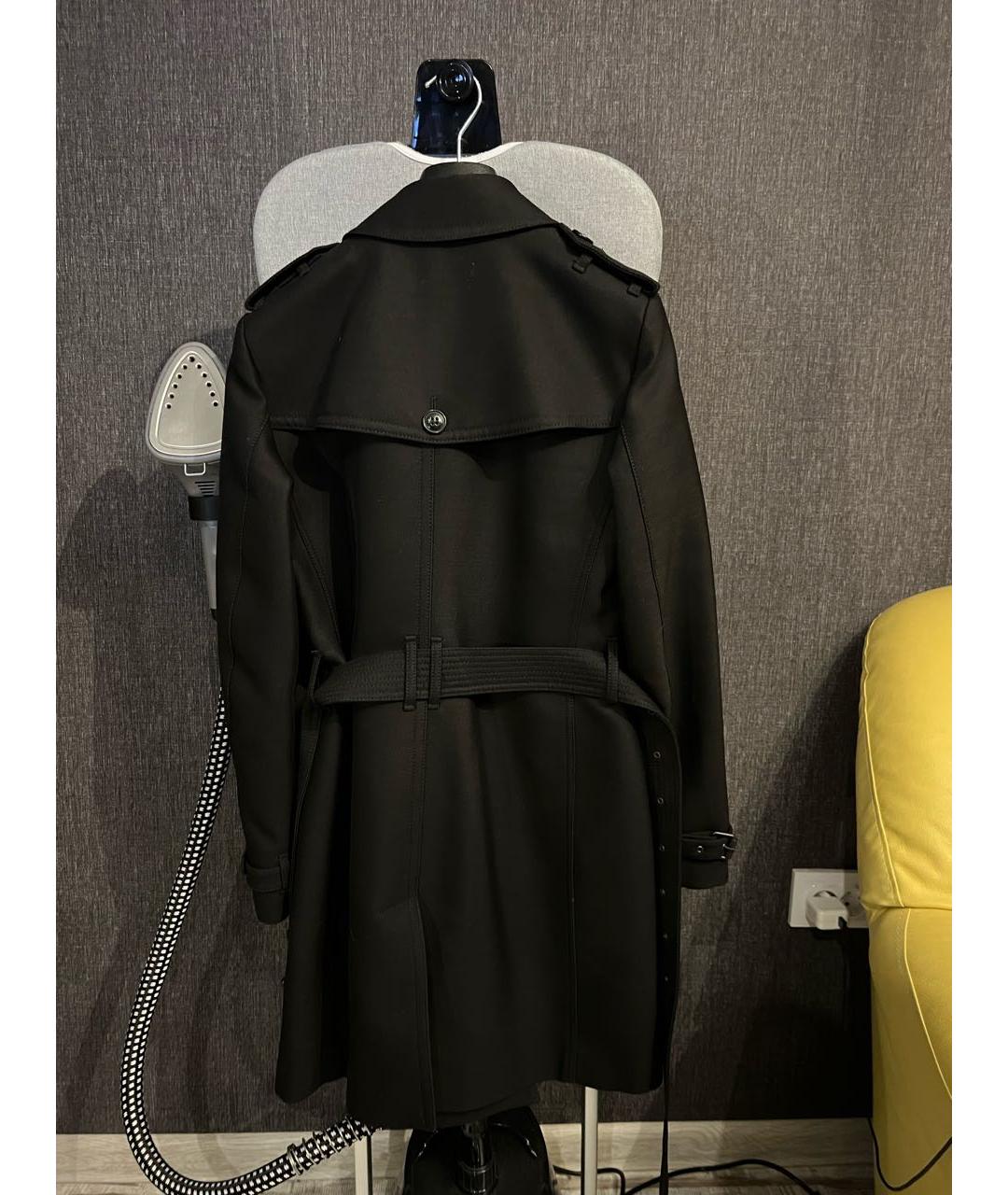BURBERRY Черное хлопковое пальто, фото 2